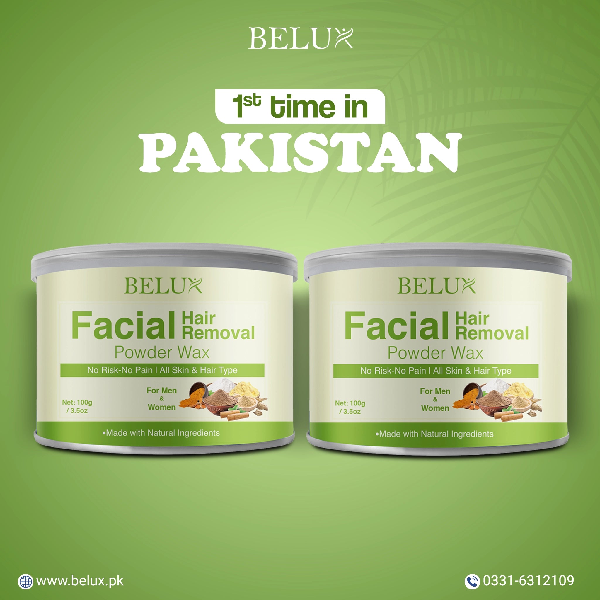 Facial Hair Removal Powder Wax-Pack of 2