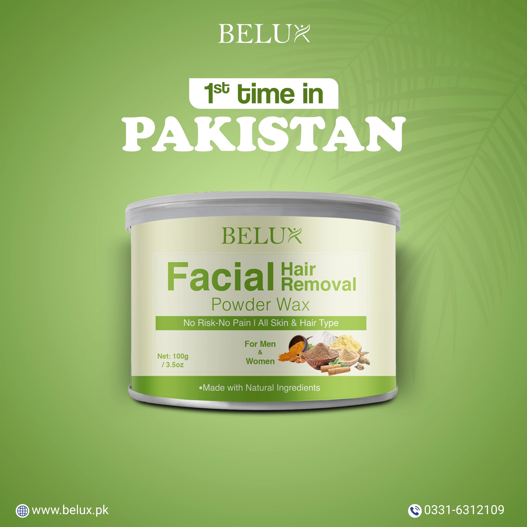 Facial Hair Removal Powder Wax